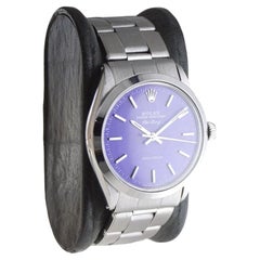 Rolex Stainless Steel Air King With Custom Purple Dial circa, 1960's
