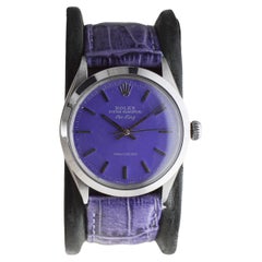 Vintage Rolex Stainless Steel Air King With Custom Purple Dial circa, 1960's