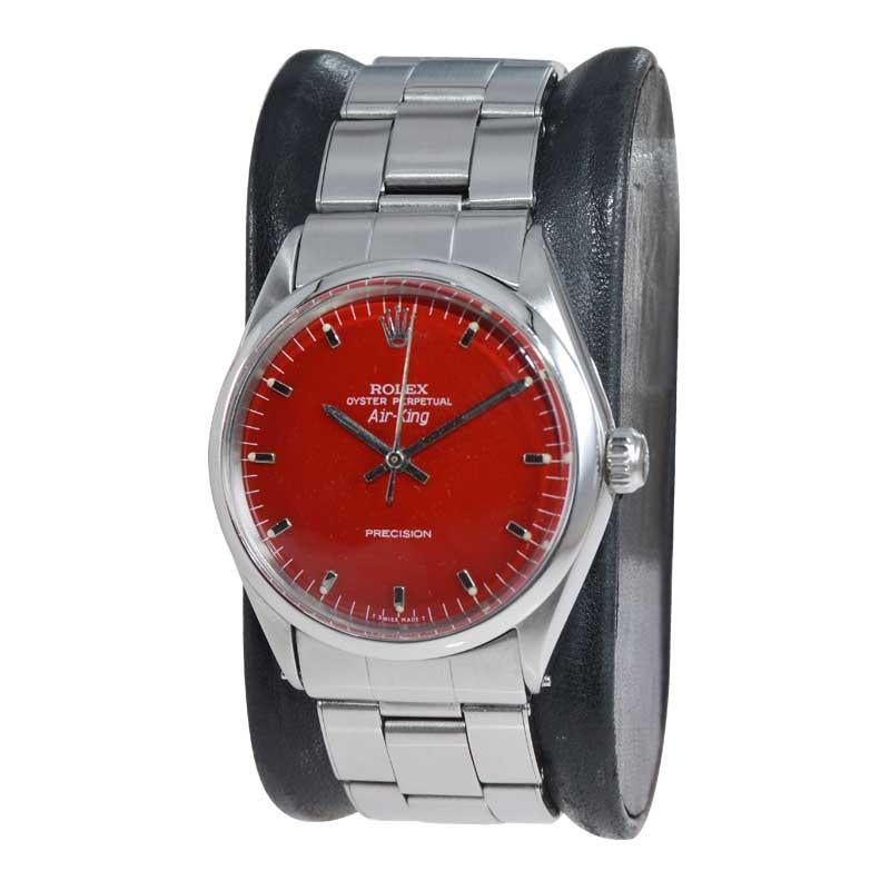 rolex air king red dial