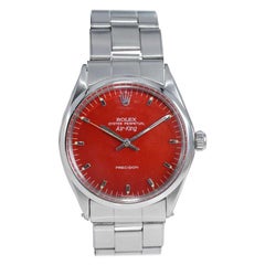 Rolex Stainless Steel Air King with Custom Red Dial, Early 1970''s