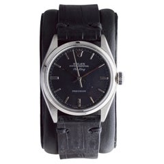 Rolex Stainless Steel Air-King with Exceptional Charcoal Dial circa 1950's