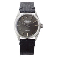 Rolex Stainless Steel Air King with Factory Original Charcoal Dial circa 1980's