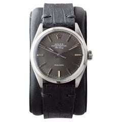 Rolex Edelstahl Air King mit Fabrik Original Charcoal Zifferblatt circa 1980's