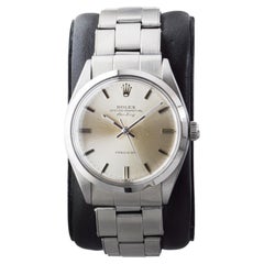 Rolex Stainless Steel Air King with Factory Original Silvered Dial circa 1960's