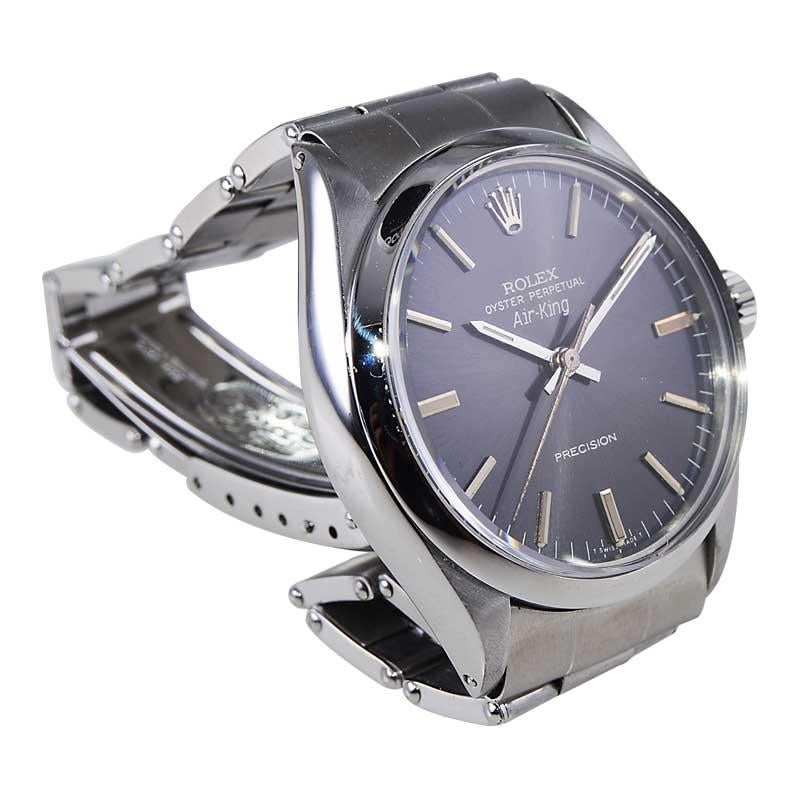 Rolex Air-King in acciaio inox con quadrante e bracciale originali Fine anni '70 In condizioni ottime in vendita a Long Beach, CA