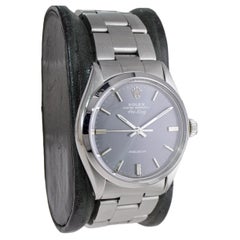 Rolex Stainless Steel Air King with Original Patinated Charcoal Dial from 1970's
