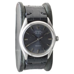 Rolex Stainless Steel Air King with Original Patinated Charcoal Dial from 1970's