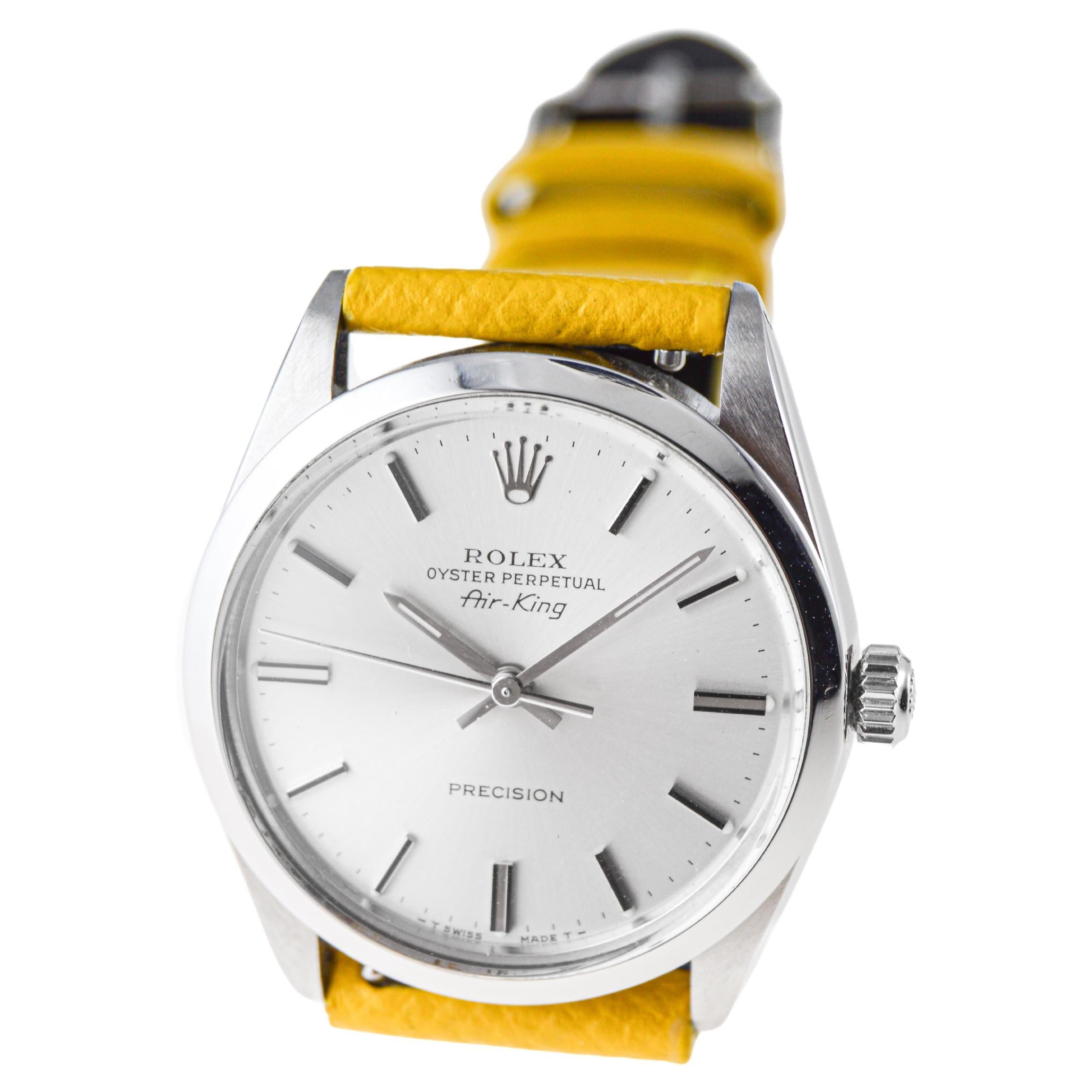 Rolex Edelstahl Air King mit Original-Zifferblatt ca. 1970/80er Jahre im Angebot 3