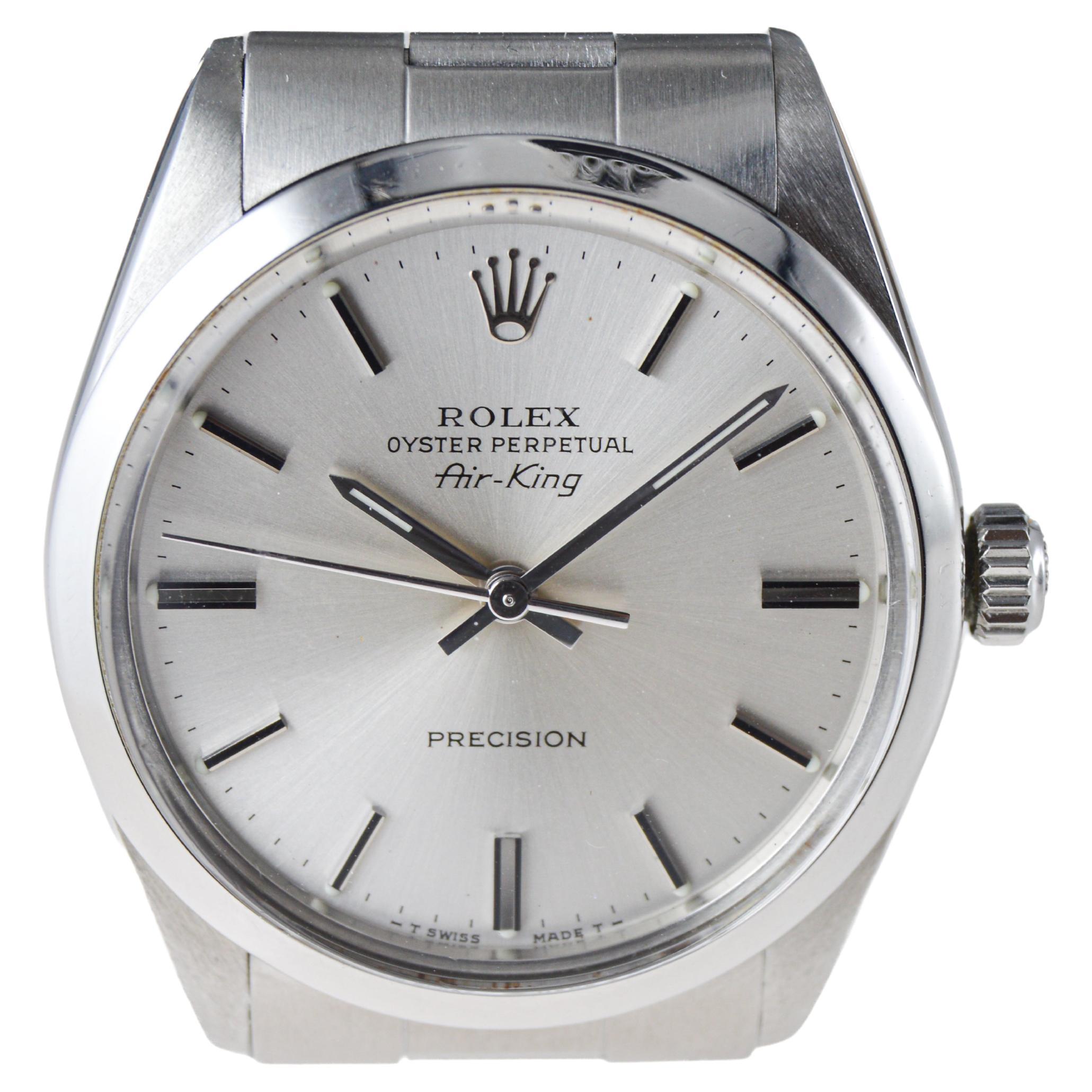 Rolex Stainless Steel Air King with Papers, Box, And Original Dial circa, 1988 For Sale 1