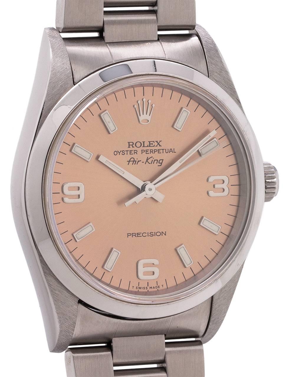 Rolex Stainless Steel Airking self-winding wristwatch Ref 14000, c1995 In Excellent Condition In West Hollywood, CA