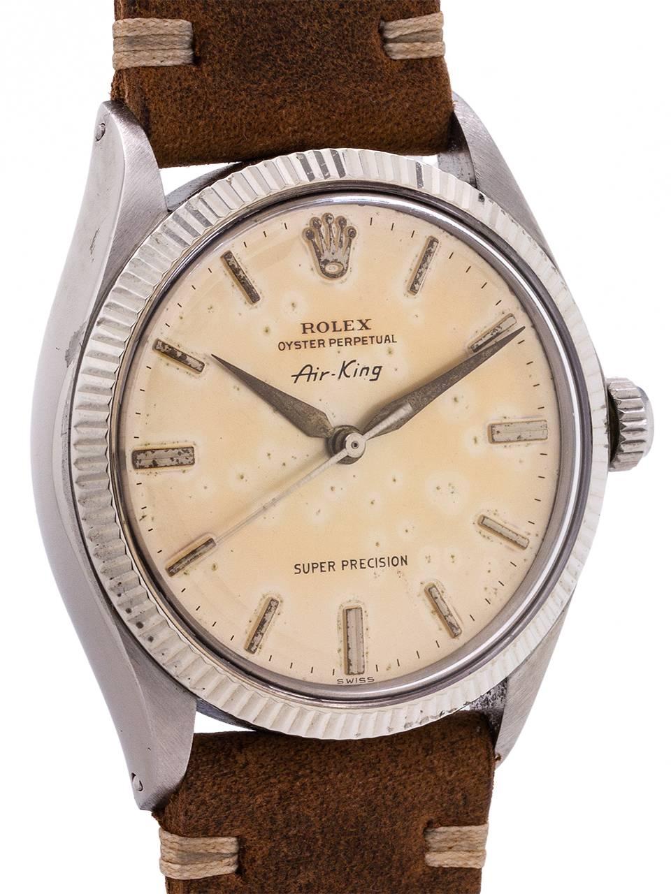 Rolex Stainless Steel Airking Super Precision self winding Watch Ref 1005, c1971 In Excellent Condition In West Hollywood, CA