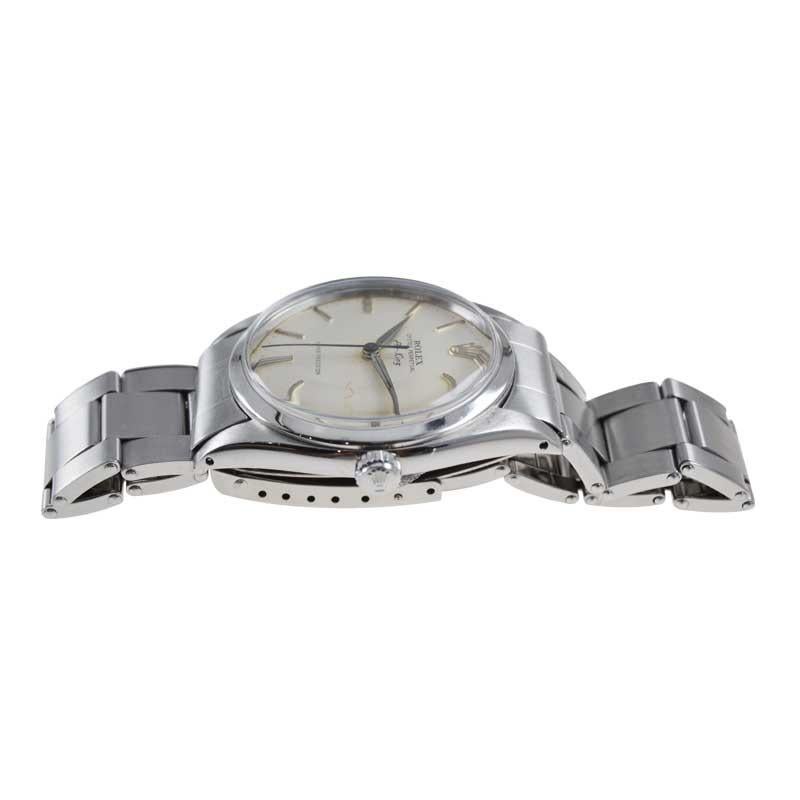 Women's or Men's Rolex Steel Rare Reference 5504 20mm Bracelet Air King All Original Late 1959 For Sale