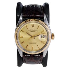 Rolex Stainless Steel and Gold Datejust with Original Factory Gold Dial, 1970's