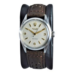 Rolex Stainless Steel Art Deco Oyster Manual Watch, circa 1950s