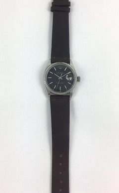 Rolex Stainless Steel Black Dial Oyster Perpetual Datejust, 1960s