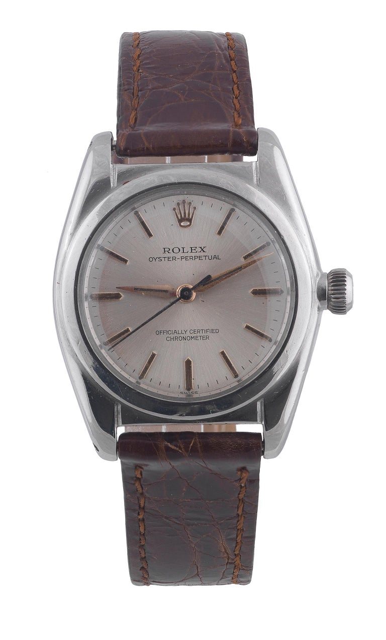 Rolex Stainless Steel Bubble-Back, Perpetual, Chronometer, Ref. 2940 at 1stDibs | rolex stainless steel back precio, stainless steel back rolex, rolex steel back stainless
