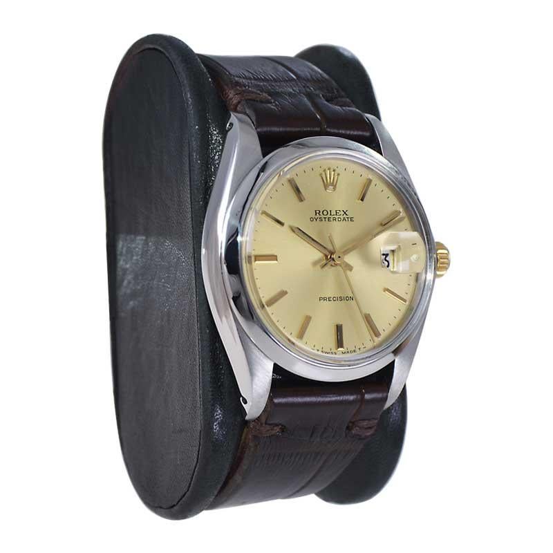 Moderno Rolex Oysterdate classico in acciaio inossidabile con quadrante originale, circa fine anni '60 in vendita