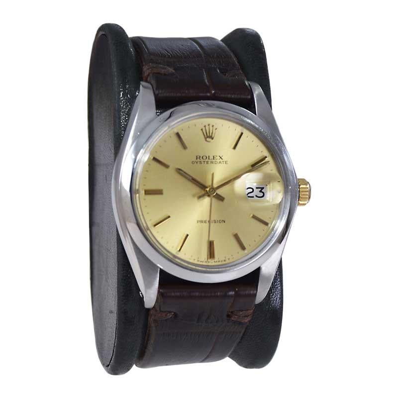 Rolex Oysterdate classico in acciaio inossidabile con quadrante originale, circa fine anni '60 In condizioni ottime in vendita a Long Beach, CA