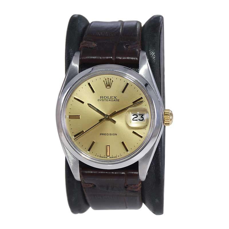 da uomo o donna Rolex Oysterdate classico in acciaio inossidabile con quadrante originale, circa fine anni '60 in vendita