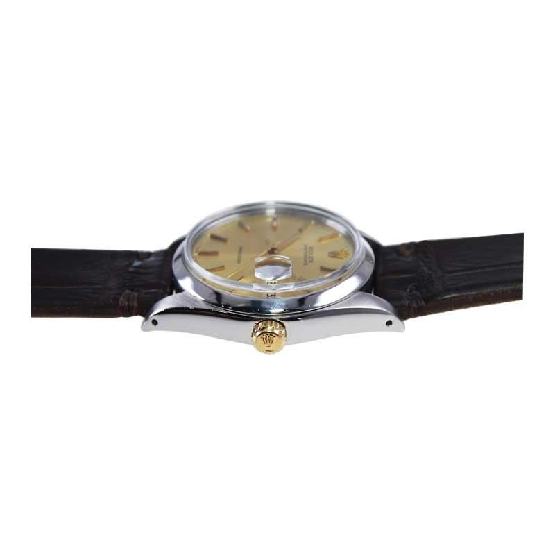 Rolex Oysterdate classico in acciaio inossidabile con quadrante originale, circa fine anni '60 in vendita 3