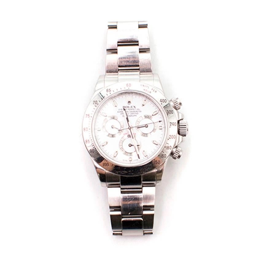 Rolex Stainless Steel Cosmograph Daytona Automatic Wristwatch For Sale 6