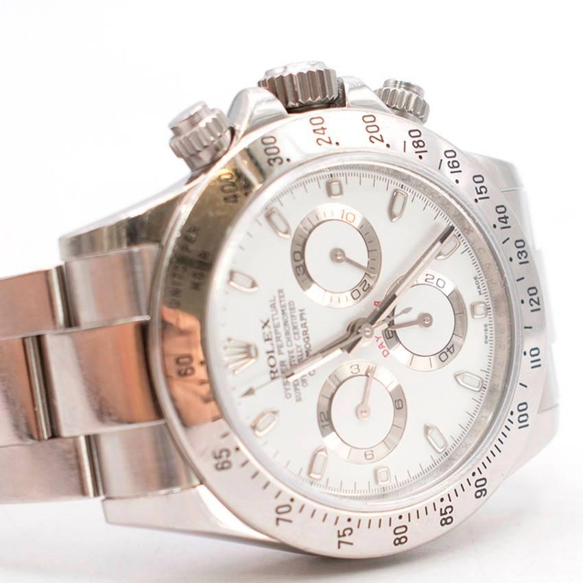 Rolex Stainless Steel Cosmograph Daytona Automatic Wristwatch For Sale 2