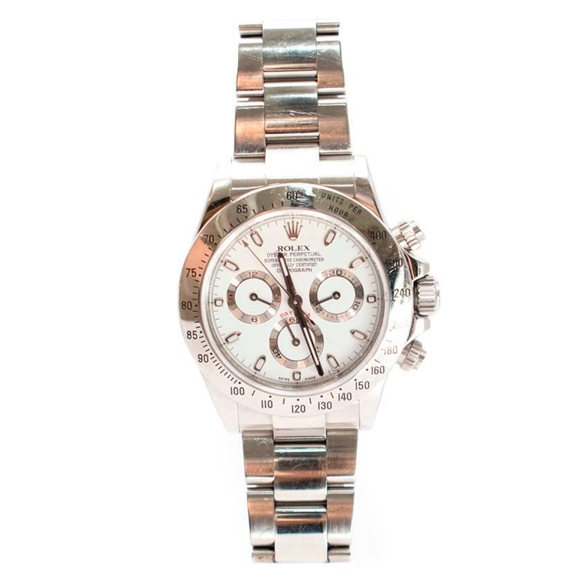 Rolex Stainless Steel Cosmograph Daytona Automatic Wristwatch For Sale 5