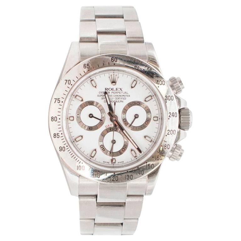 Rolex Stainless Steel Cosmograph Daytona Automatic Wristwatch For Sale