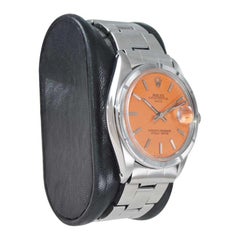 Rolex Steel Oyster Perpetual Date With Custom Finished Orange Dial circa, 1960s