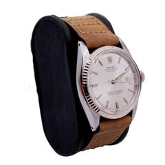 Rolex Steel Datejust con rara esfera original de fábrica "Pie Pan" circa, años 70