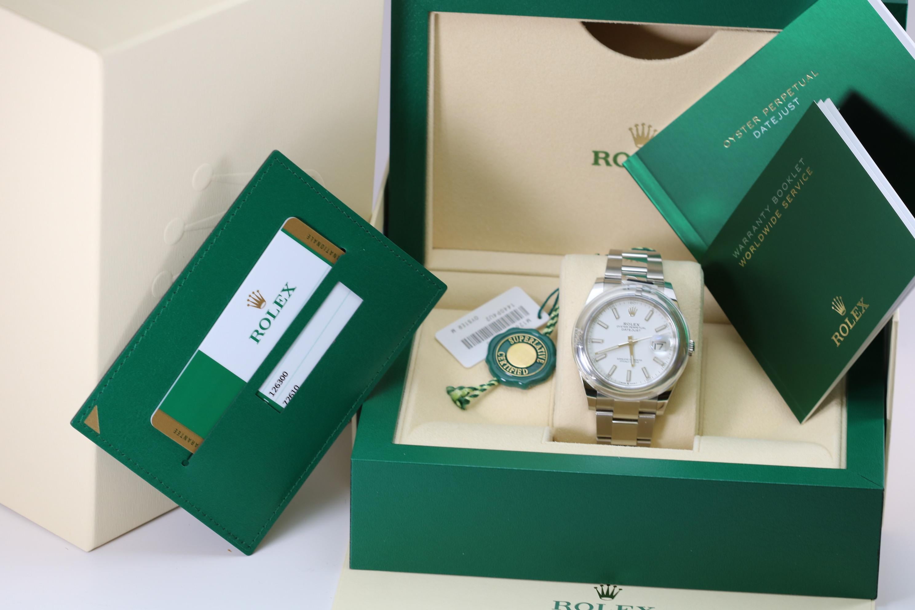 Rolex Datejust 41 Ref 126300 in stainless steel complete with box, booklets, hangtags and card.