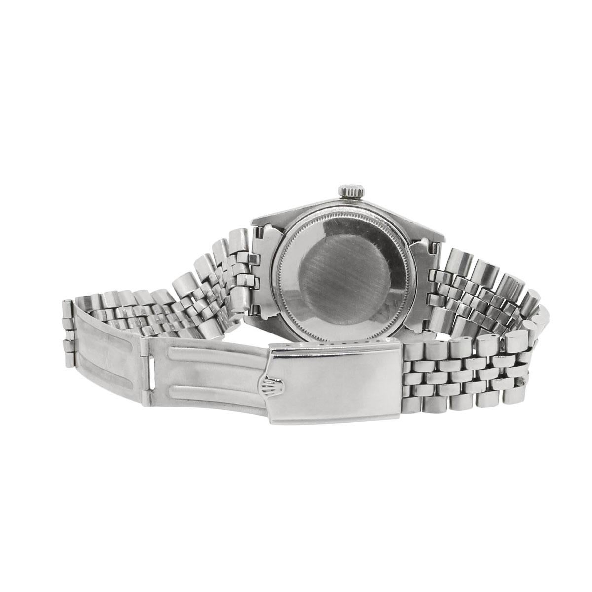 Women's or Men's Rolex Stainless steel Datejust Automatic Wristwatch Ref 1601 