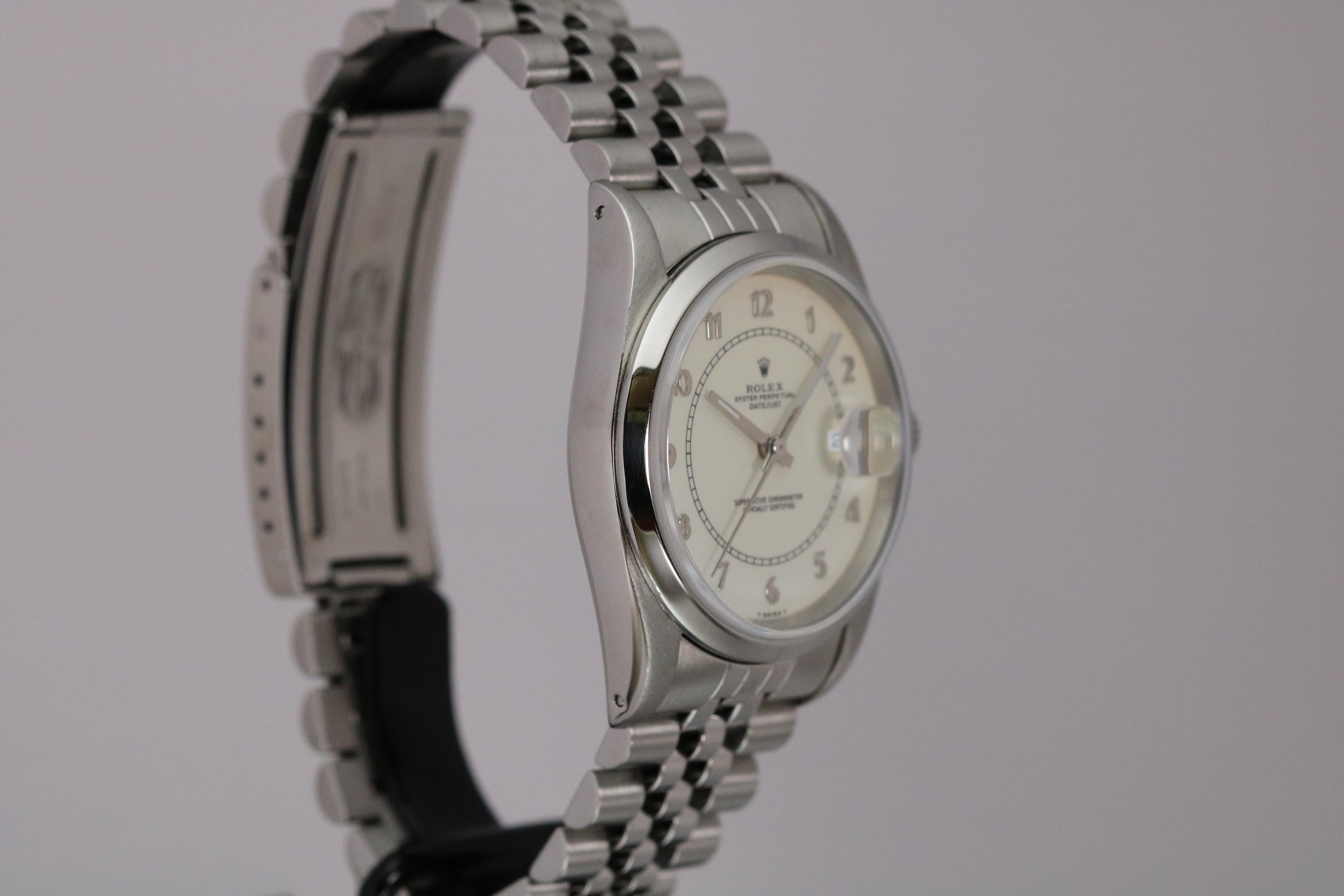 Rolex Stainless Steel Datejust Automatic Wristwatch Ref 16200, circa 1991 In Good Condition In Miami Beach, FL