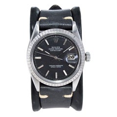 Rolex Stainless Steel Datejust Black Dial Jubilee Bracelet, Early 1970's