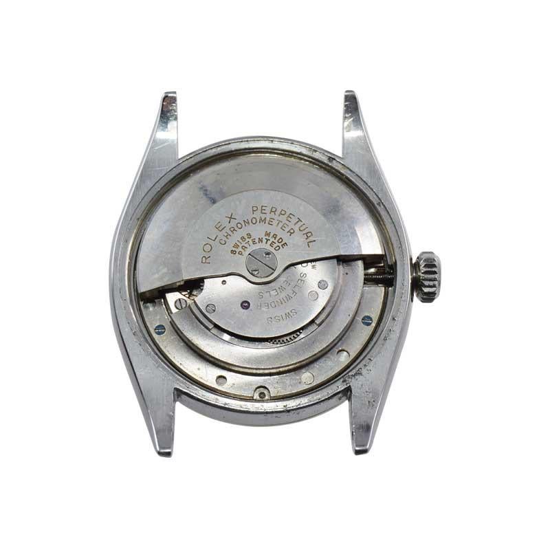 Rolex Stainless Steel Datejust circa 1953-54 with Original Solid Gold Bezel 9
