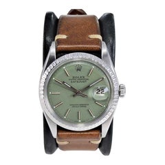 Rolex Stainless Steel Datejust Custom Finished Green Dial, Circa 1970's