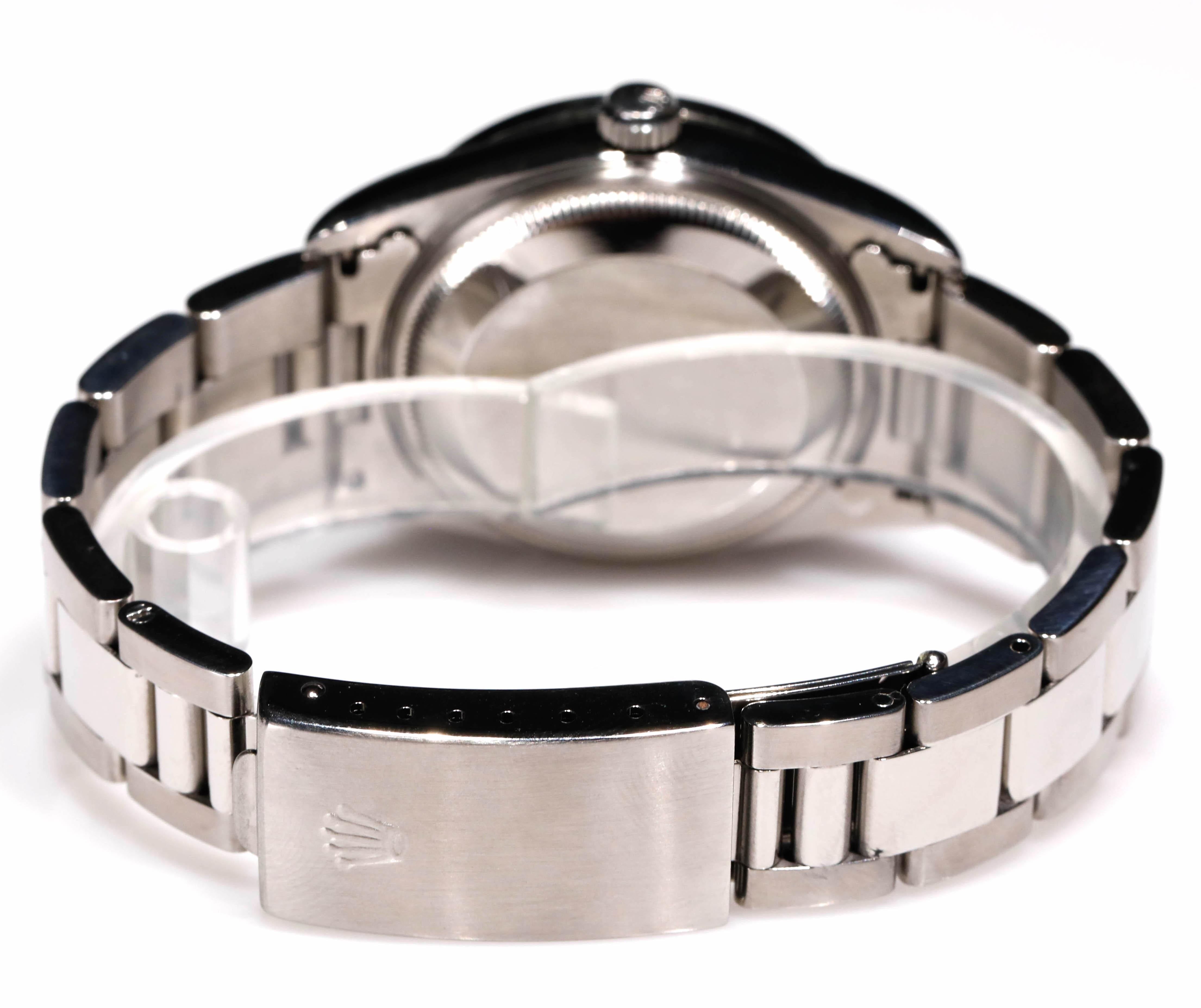 Rolex Stainless Steel Datejust Diamond Bezel Automatic Wristwatch Men's Excellent état - En vente à New York, NY