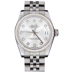 Rolex Stainless Steel Datejust Diamond Dial Watch 178274