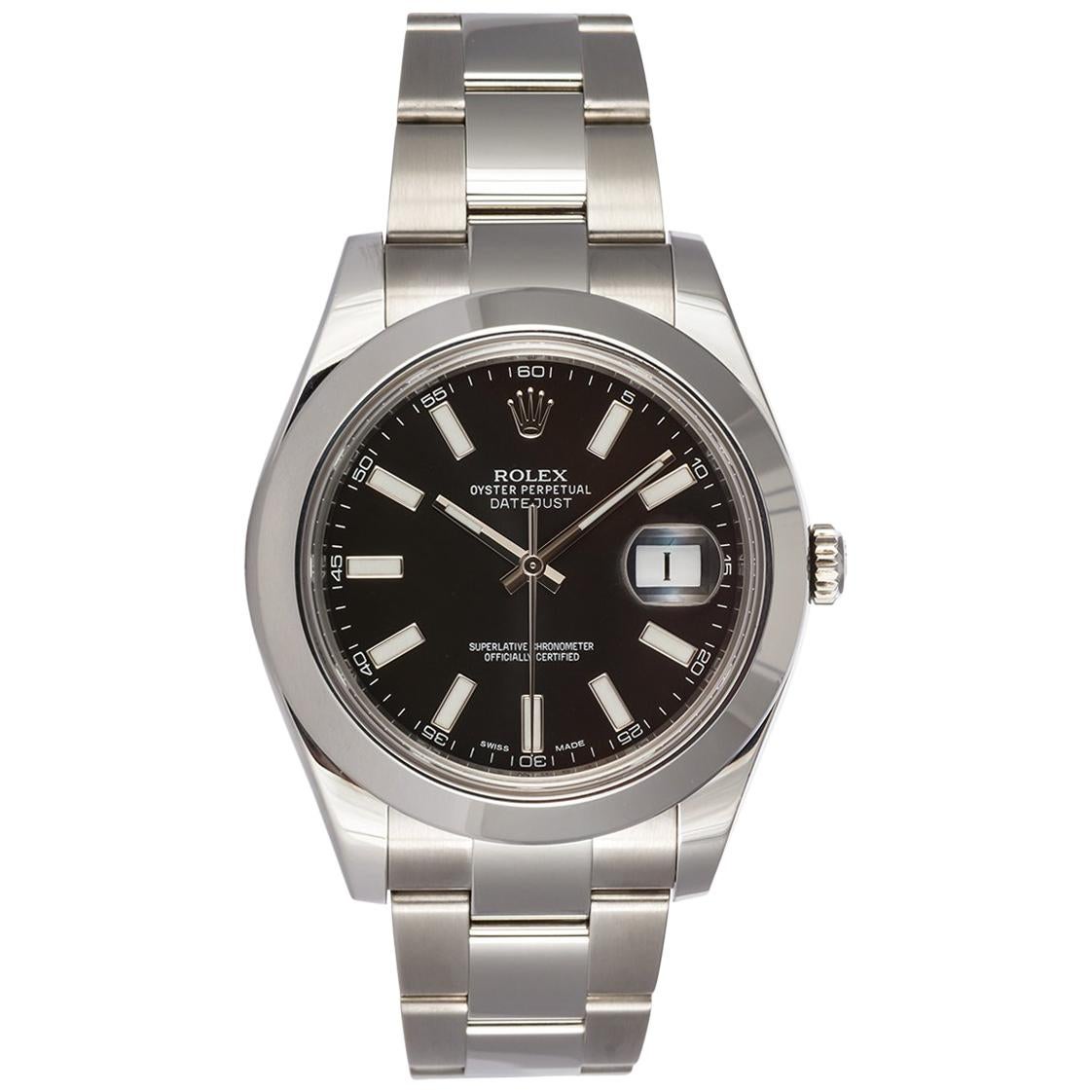 Rolex Stainless Steel Datejust II Black Dial 116300