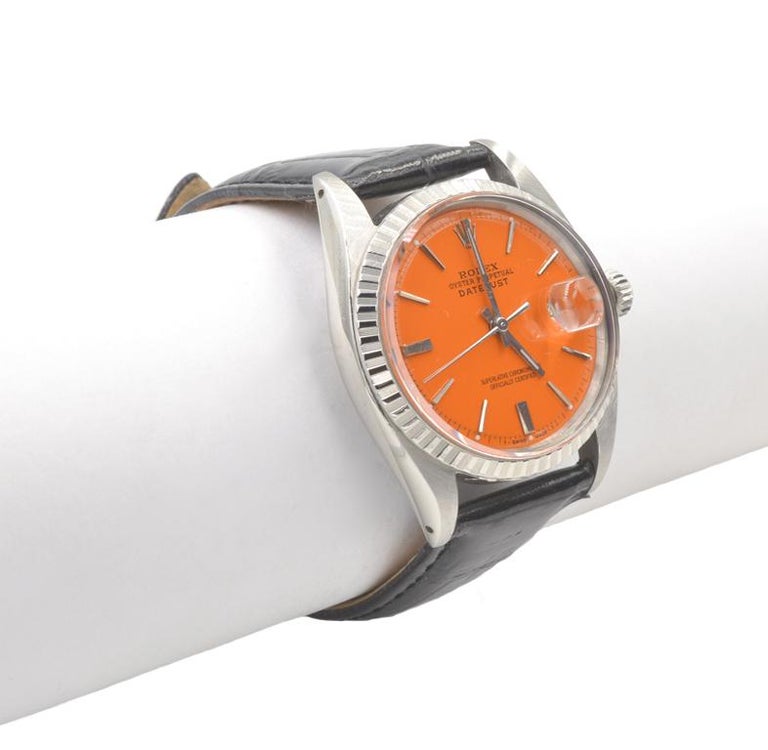 rolex datejust orange dial