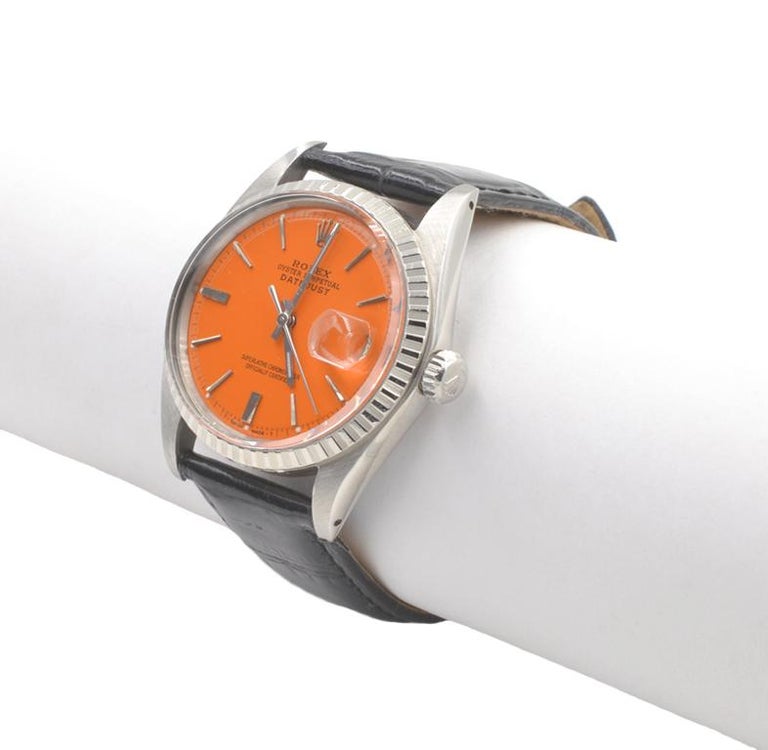 rolex datejust orange dial