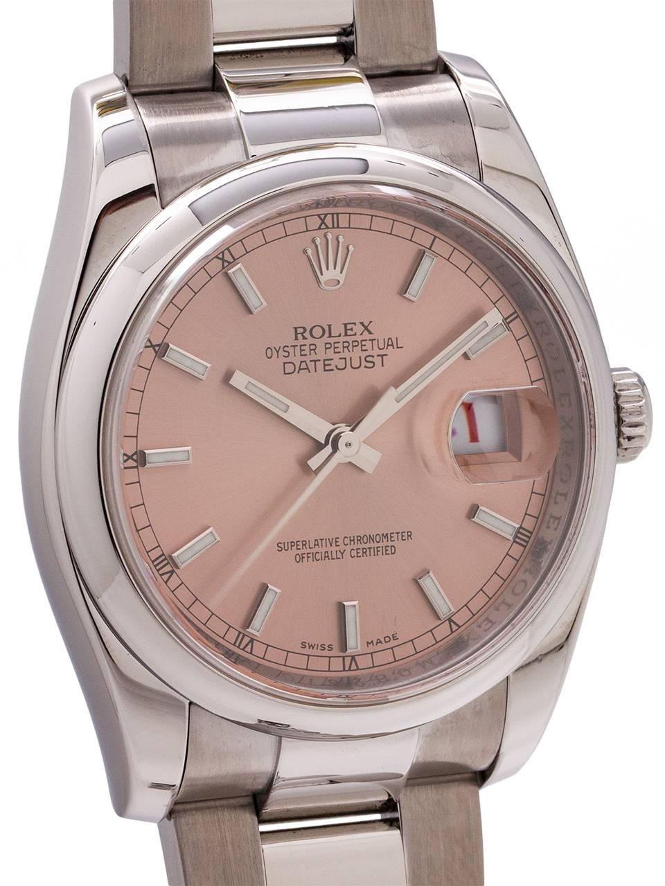 Rolex Stainless Steel Datejust Self Winding Wristwatch Ref 116200, circa 2007 In Excellent Condition In West Hollywood, CA
