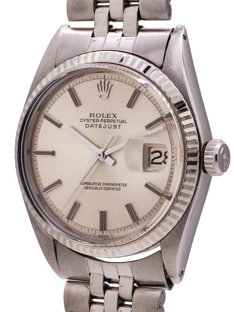 Rolex Stainless Steel Datejust self winding wristwatch Ref 1601, circa 1971 at 1stDibs