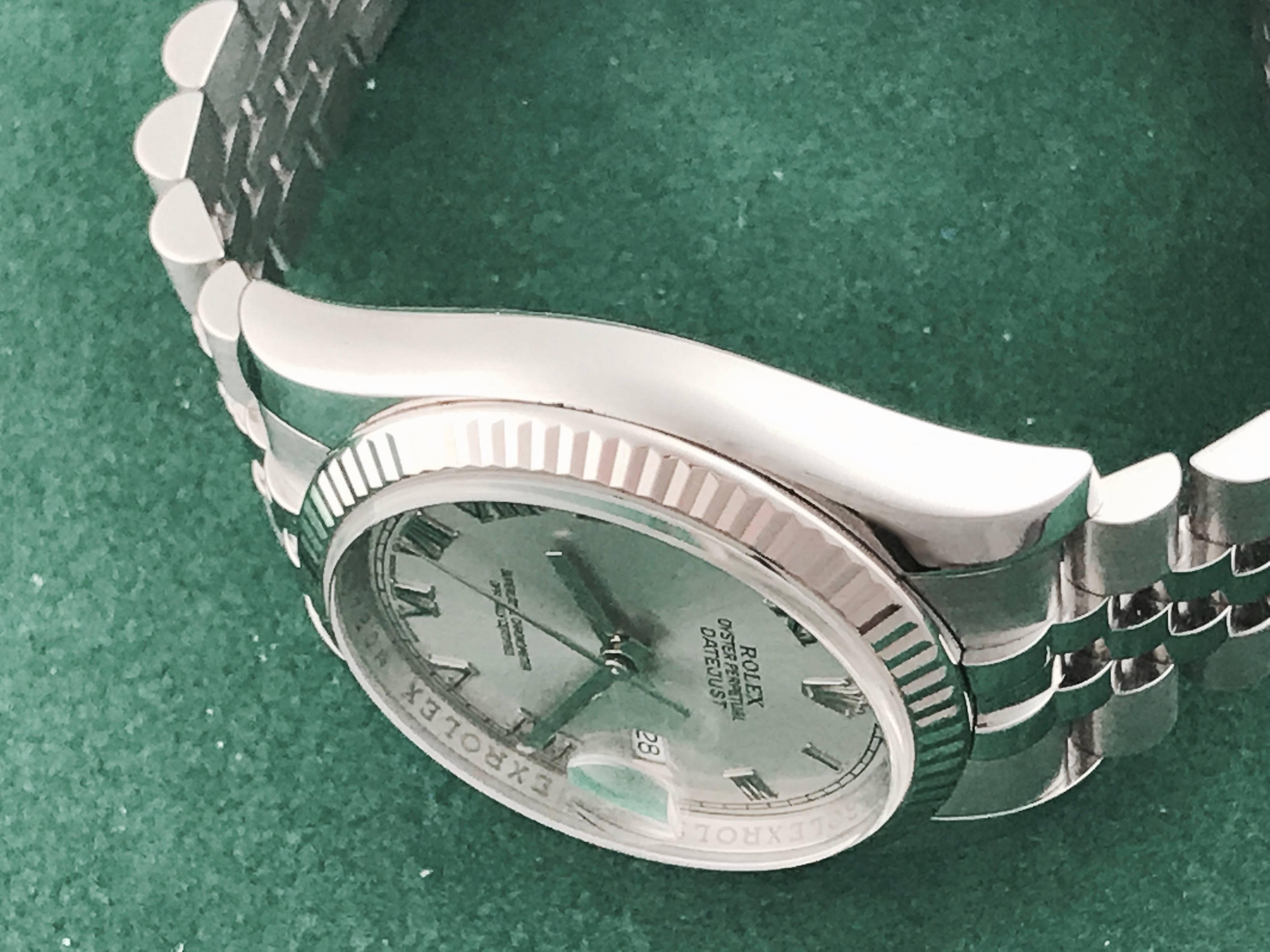 Rolex White Gold Stainless Steel Datejust Wristwatch Ref 116234 In New Condition In Dallas, TX