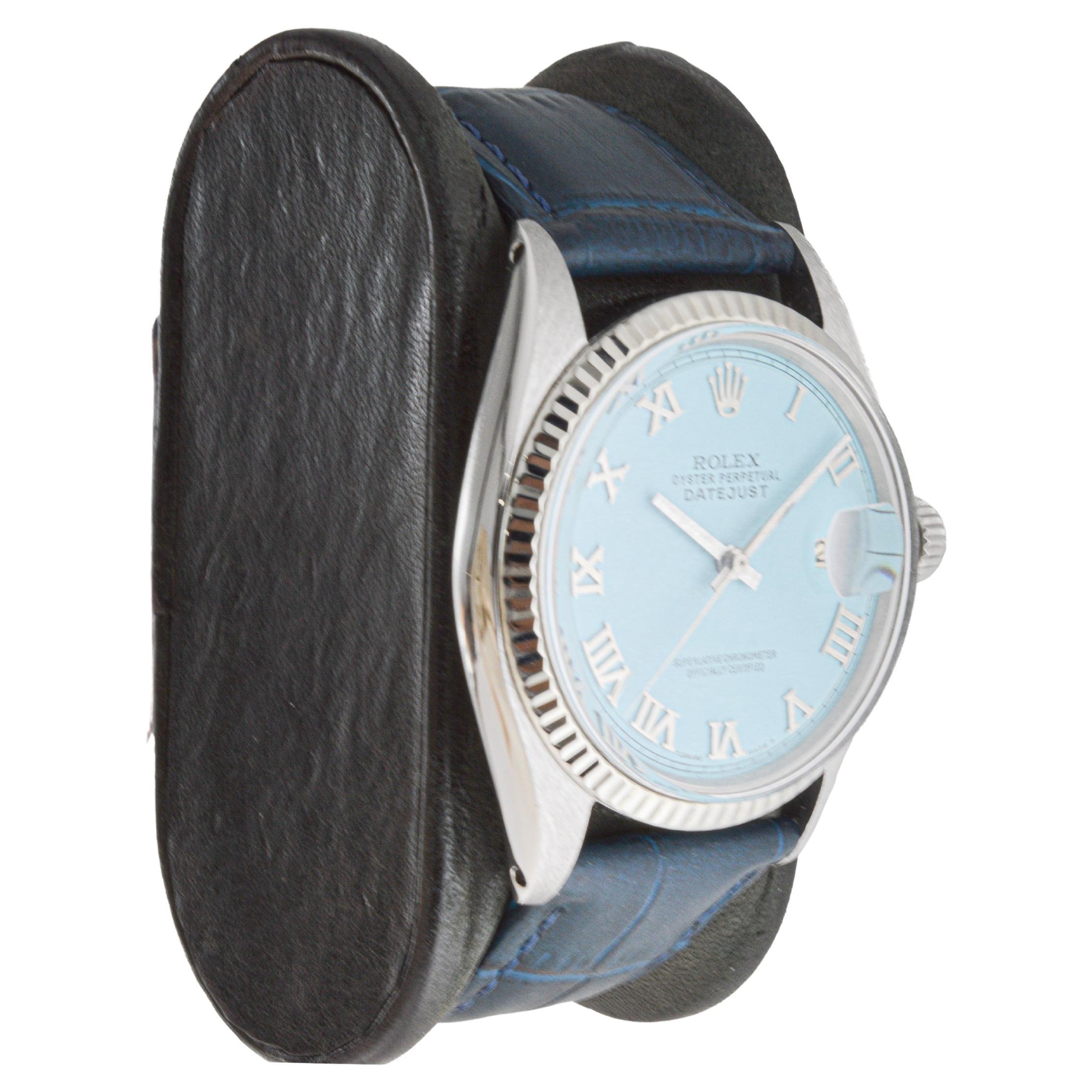 FACTORY / HOUSE: Rolex Watch Company
STYLE / REFERENCE: Oyster Perpetual Datejust / Reference 1601
METAL / MATERIAL: Stainless Steel
CIRCA / YEAR: 1960's
DIMENSIONS / SIZE: Length 43mm X Diameter 36mm
MOVEMENT / CALIBER: Perpetual Winding / 26