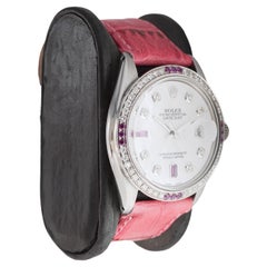 Rolex Edelstahl Datejust mit individuellem Zifferblatt und Lünette circa, 1970er Jahre