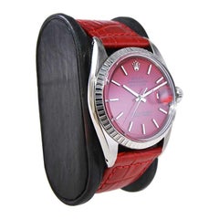 Rolex Stainless Steel Datejust with Custom Finished Red Dial from 1960's