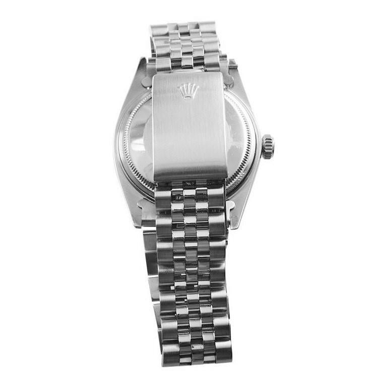 Rolex Stainless Steel Datejust with Custom Made Mother of Pearl Dial 1970's For Sale 9