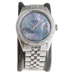 Rolex Stainless Steel Datejust with Custom Mother of Pearl Dial circa, 1960's