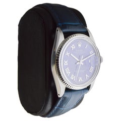 Rolex Stainless Steel Datejust with Custom Navy Blue Dial circa 1960's